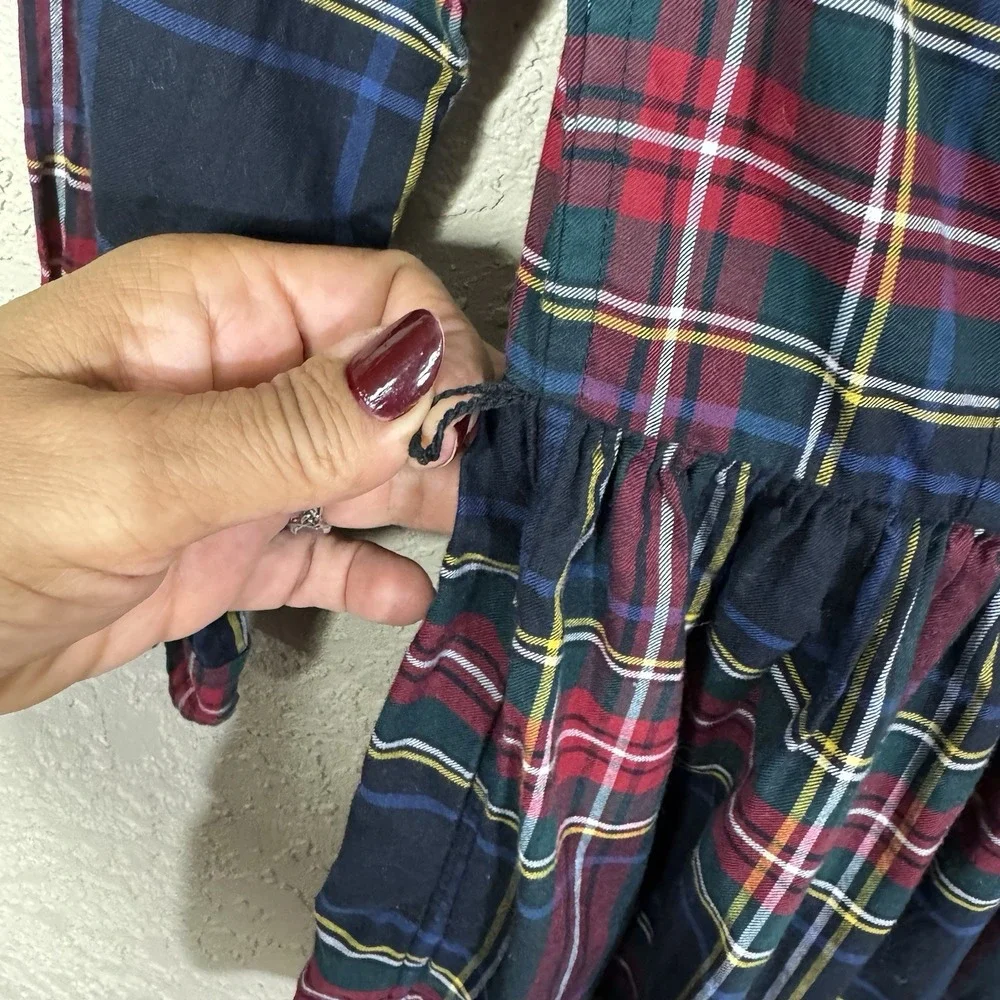 Polo Ralph Lauren Girls Plaid Shirt Dress Red Blue Tartan Size 6X Holiday Xmas